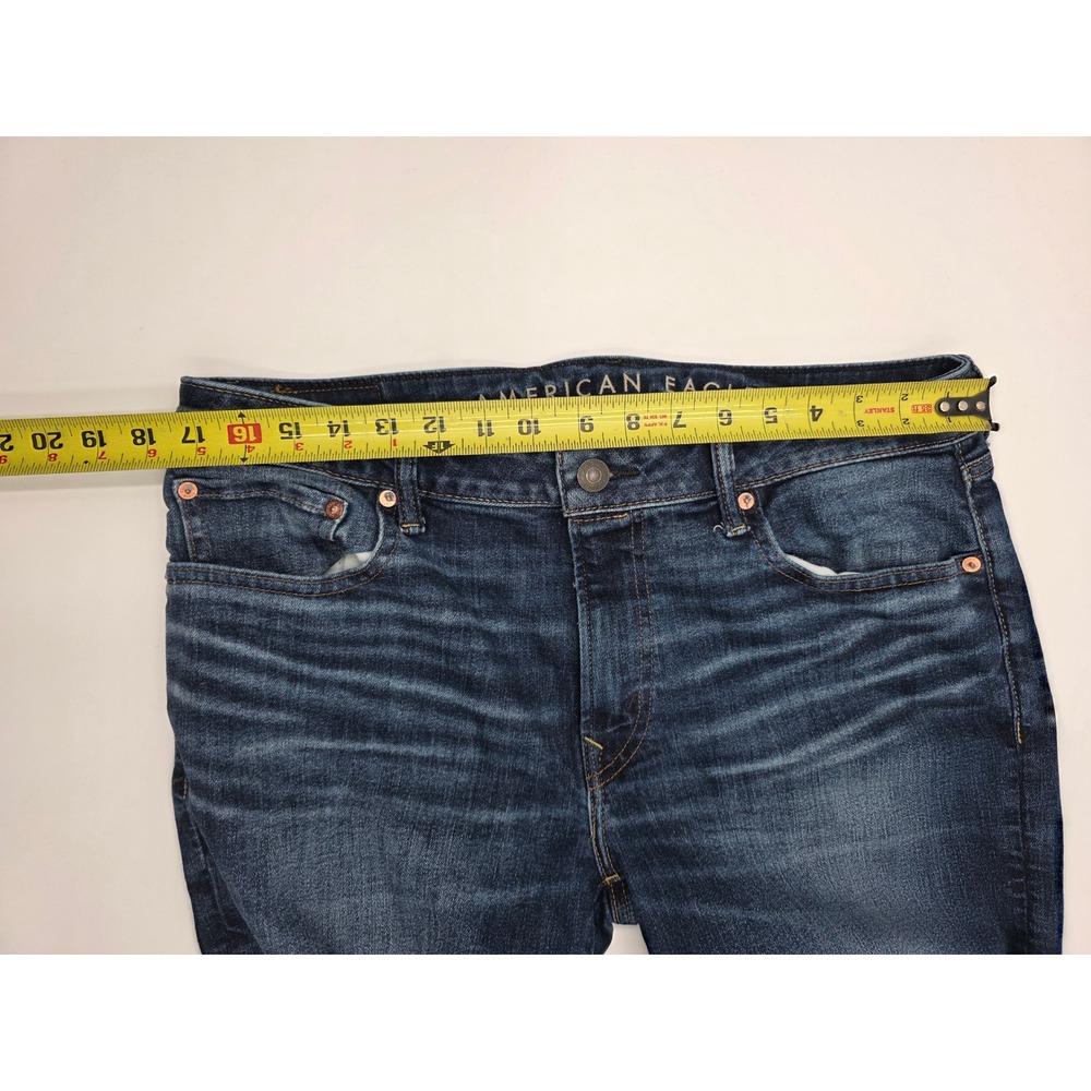 American Eagle Outfitters Mens Jeans AirFlex Temp‎ Tech Straight Dark Wash 34x34 - Picture 8 of 13